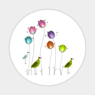 bird and flower Magnet